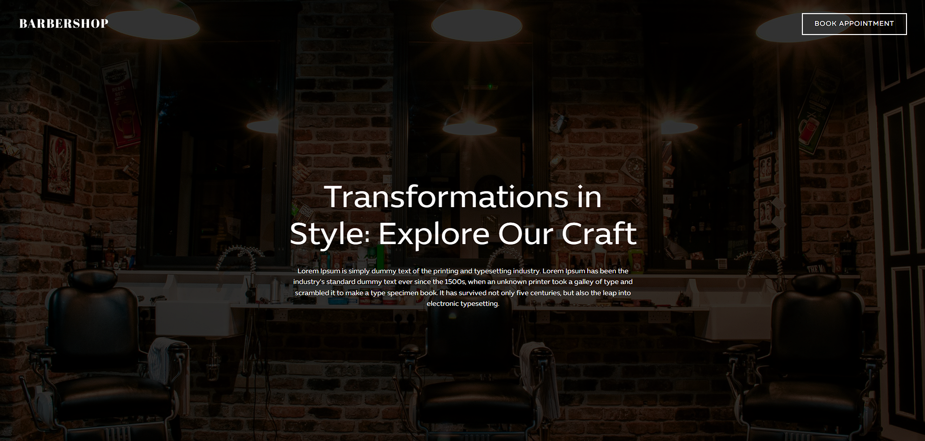 Barbershop landing page